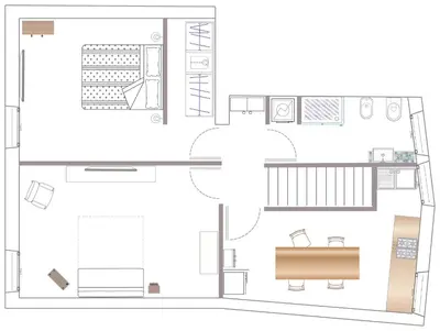 Planimetria di Stylish 1BR in Bragora Self-contained Walk to San Marco & Biennale