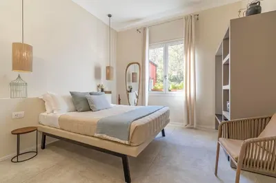Letto o letti in una camera di Le Valli