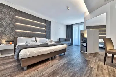 Letto o letti in una camera di Hotel Terme Belsoggiorno