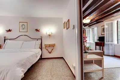 Letto o letti in una camera di Ca' Apostoli