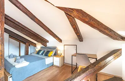Letto o letti in una camera di Rialto apartment with Canal Grande view