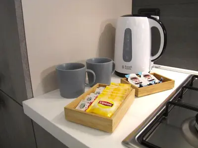 Set per la preparazione di tè e caffè presso Vicenza City Apartments 1