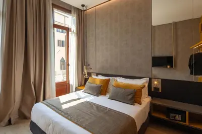 Letto o letti in una camera di Palazzo Pianca