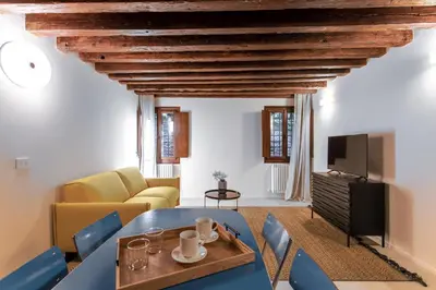 Area soggiorno di Palazzo Venere Apartments