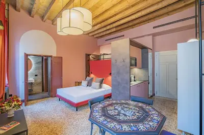 Letto o letti in una camera di Corte Rubbi 5 Deluxe Studio-Apartment