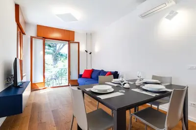 Area soggiorno di GuestHost - Venice Lido Wonderful Apartment with Terrace