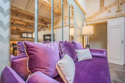 Area soggiorno di Corte Rubbi 10 Luxury Three-bedroom apartment -Dimora Italia -