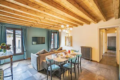 Area soggiorno di Corte Rubbi 9 Canal View -Dimora Italia -
