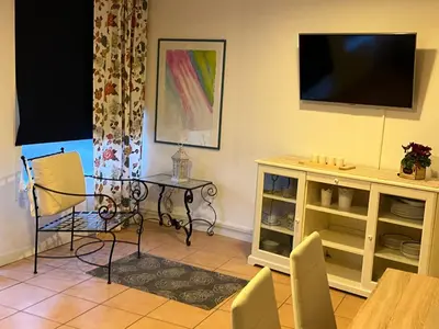 TV o dispositivi per l'intrattenimento presso Da Esterina appartamento sulla riviera del Brenta
