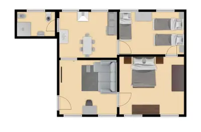Planimetria di Ca Marga Cannaregio - Central Venetian Style 2 bedroom apartment
