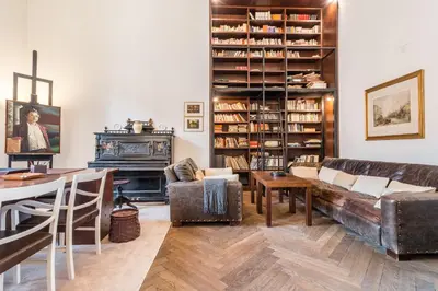 Area soggiorno di Red House close to @Accademia Bridge