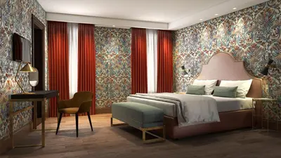 Letto o letti in una camera di Hotel American-Dinesen