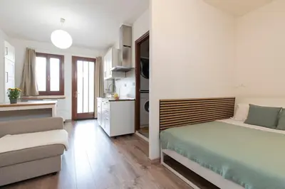Letto o letti in una camera di Monolocale - Piano terra - Ingresso indipendente