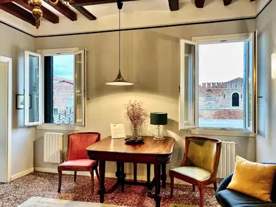Area soggiorno di Apartment with view in Venice, Arsenale.