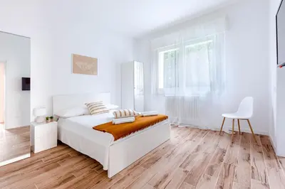 Letto o letti in una camera di Villetta Padova